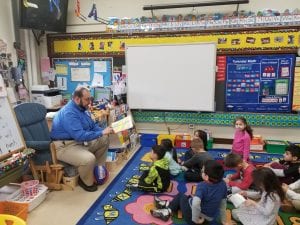 Mr. Abu-Rus came to read to us! He read his favorite book, "Oh the Places You WIll Go" by Dr. Seuss.