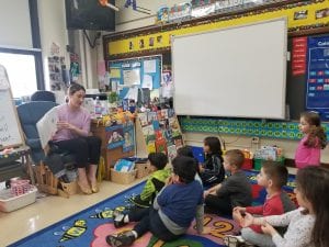 Ms. Lamberti, Assistant Principal at Woodworth Middle School, read to us!