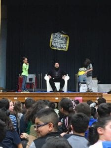 Mr. Abu-Rus....about to get silly stringed by the children who raised the most money!