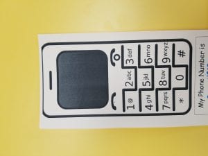 Here is the pretend phone your child brought home today! Please help them practice their phone number. 