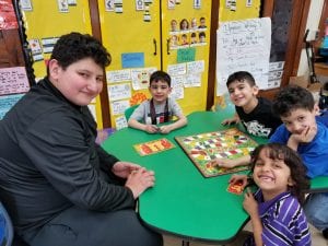 We played math games with our 5th grade friend!