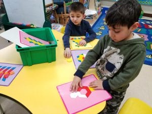 We made pictures using shapes!