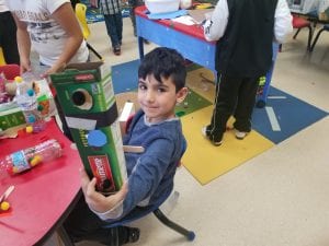 We worked with your book buddies to create awesome items from recycled materials!
