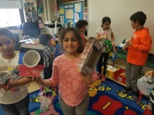 We worked with your book buddies to create awesome items from recycled materials!