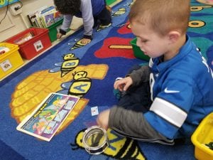 We are taping for syllables using a little drum!