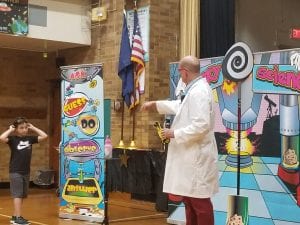 We had a wacky science assembly!