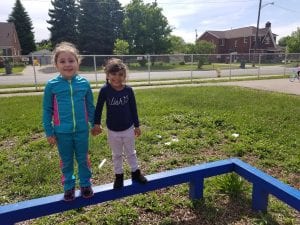 We loved playing on the big playground!!