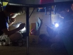 We did read to someone under the tables with flashlights!