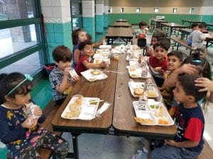 We ate lunch in the cafeteria!!! Thanks Ms. Chammout and team for the yummy food!