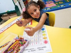 We practiced rainbow writing the letter Tt!