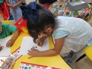 We practiced drawing people using simple shapes and our friend, Mat Man!