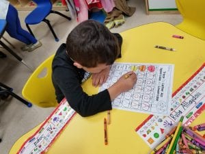 During Word Work we have been practicing writing and identifying the letter Aa!