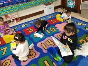We enjoy Read to Self time too. We love reading the pictures and looking for letters we have learned inside of our books!