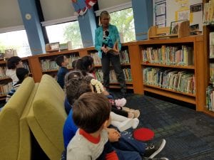We visited the library and picked out a book for our book boxes. Thank you, Ms. Shreve!