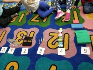 We matched up items in the room that matched the number card to show quantity!!
