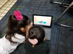 We used Chromebooks in the library with a buddy! We practiced letter recognition on starfall.com
