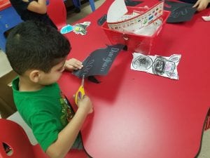 We made the characters for our narrative writing. We are working on a class book titled, "I Dreamed I was a Little Bat...". Each child will illustrate and share their idea of where they flew as a little bat during their dream. We traced our hands to cut them out for the wings.