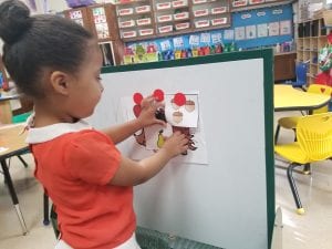 We practiced retelling a story using pictures. We listened to the story and practiced comprehension by putting the pictures of the things that got stuck on Hedgehog's spines in order!