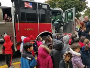 We even saw the inside, where the firefighters sit on their way to a rescue!