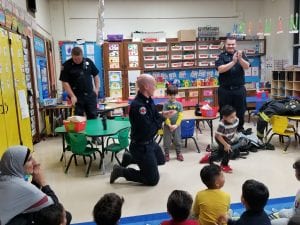 The firefighters taught us what to do if our clothing caught on fire....We need to STOP, DROP, and ROLL!