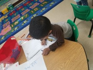We used our work on writing time to write and draw messages to Mr. Abu-Rus to show we are thankful for his dedication to all of the Oakman Lions!