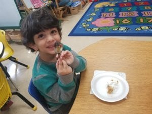We loved the shining spoons! We noticed we could see ourselves in them!