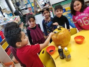 We painted a class pumpkin to look like a bumble bee to help remind our friends...Be Kind, Be Safe, and Be Responsible!