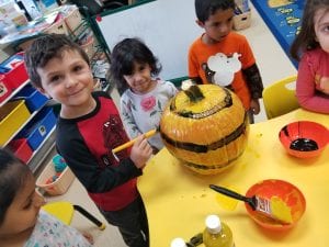 We painted a class pumpkin to look like a bumble bee to help remind our friends...Be Kind, Be Safe, and Be Responsible!