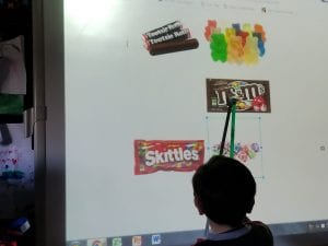 This friend said, "My favorite candy is M and M's." (mine too!!)