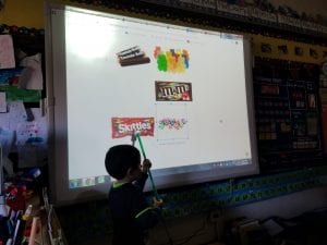 We are learning about opinion writing. Today we practiced telling out opinion about which candy we like the best!! 