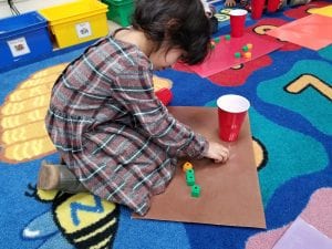 We worked on counting up to 10 in a scattered arrangement!