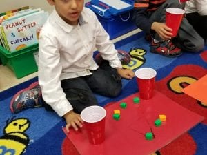 We worked on counting up to 10 in a scattered arrangement!