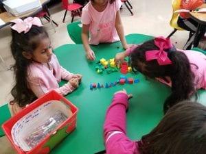 We practiced a focusing strategy from Second Step called self talk as we created a blue red blue red pattern.