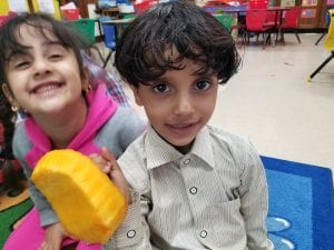 We saw the inside of the pumpkin...the pulp and the seeds.