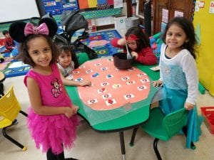 We played bippity bobbity boo letter stew as we used a skeleton hand to stir the letters in the cauldron!