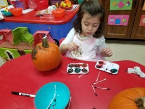 We painted pumpkins!