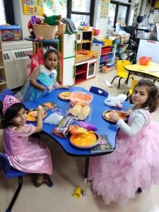 We decorated a cookie to look like a jack o lantern!