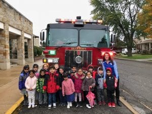 We had a visit for Fire Safety Month from some of the wonderful Dearborn Firefighters!