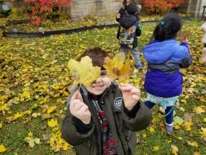 We went on the Leaf Hunt after learning about the letter Ll.
