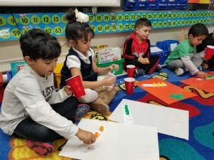 We have been practicing identifying numbers 0-10 by sight, by writing them, and by identifying the quantity!