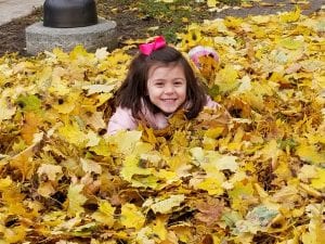 We played in the fall leaves!