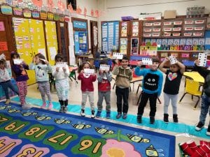 We matched quantities to 10 with the number on our number path.