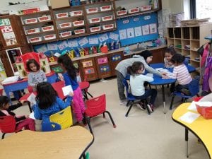 These 4th grade girls chose to spend their recess time with our Young 5s! This week they created a number game and puzzle to do with the little ones! Awesome!