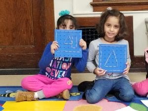 We used geoboards for the first time as we made 2D shapes!