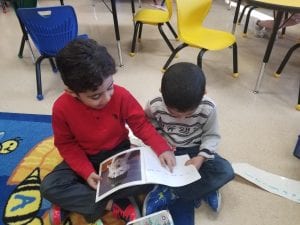 We are practicing reading the words with our reading finger!