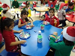 We had a Christmas party! We decorated edible Christmas trees!