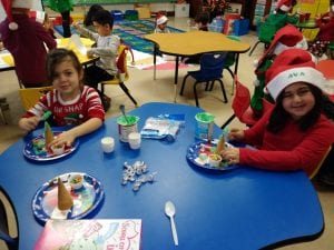 We had a Christmas party! We decorated edible Christmas trees!