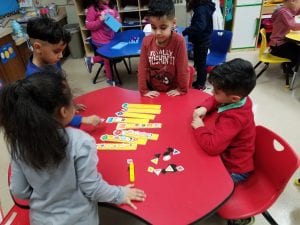 We reviewed former math concepts during math workshop.