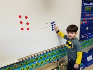 We had to create equal amounts to match Mrs. Mehrhof and read the equation left to right!