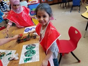 We fingerpainted 100 times to make 100!